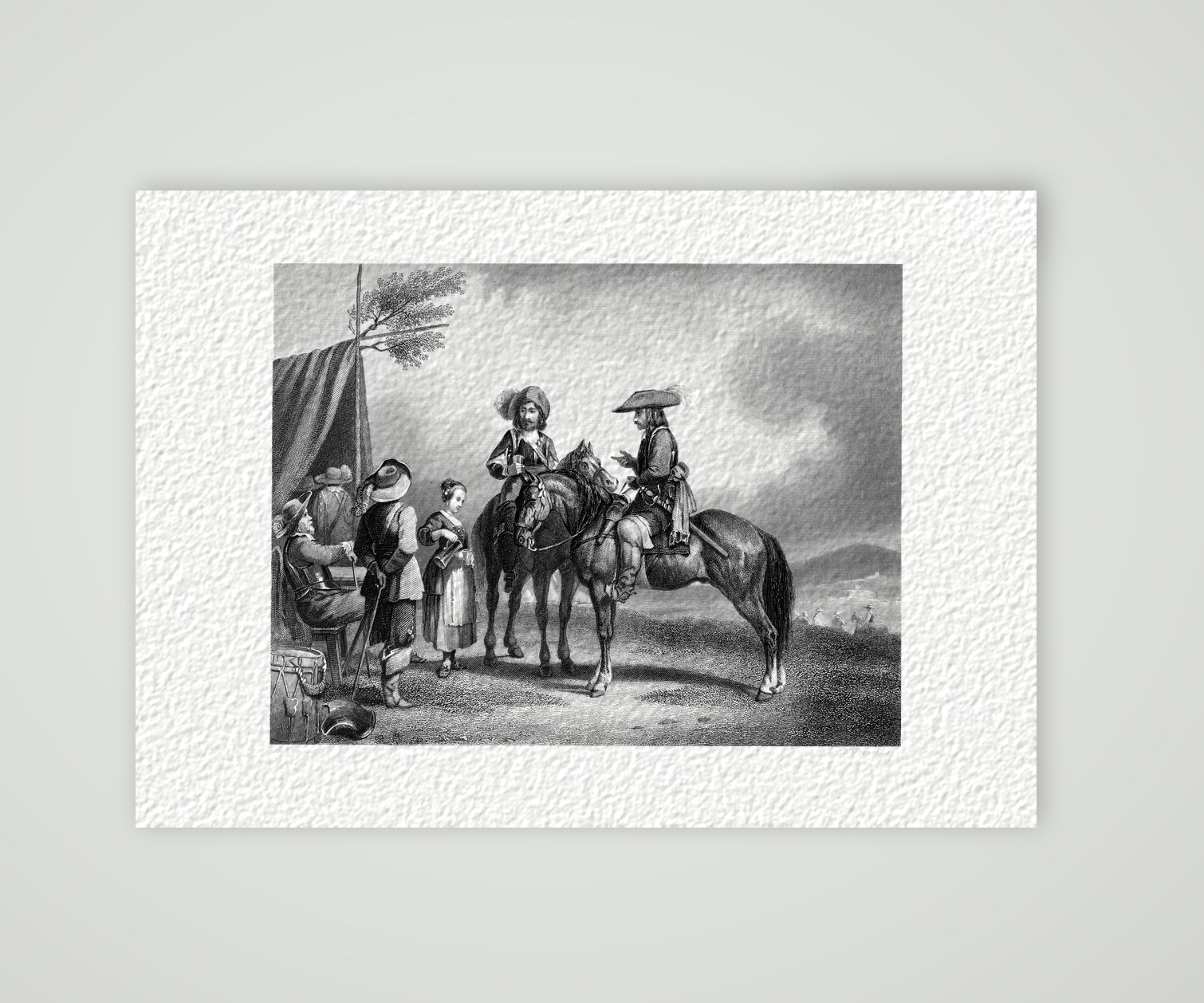 Holkische Reiter – Stahlstich, Kunstdruck auf Hahnemühle-Büttenpapier