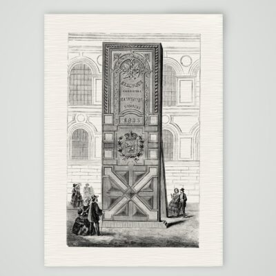 Paris 1855, der Monolith „Belgique – Carrières“ – Stahlstich, Kunstdruck auf Leinenpapier