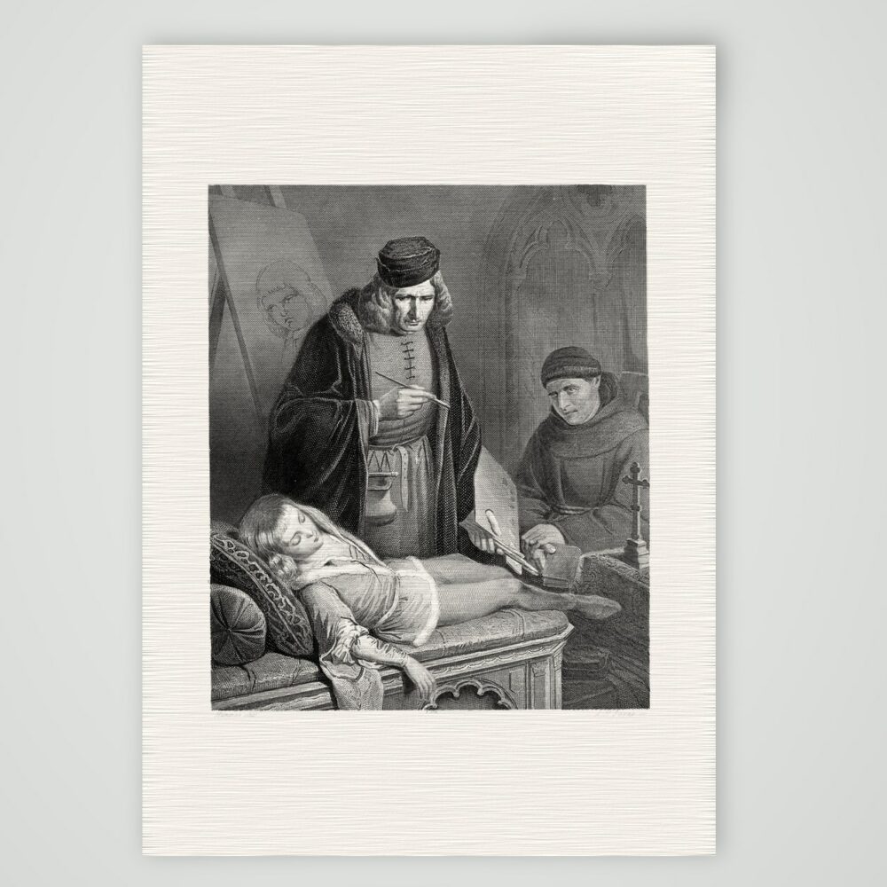 Des Vaters letzter Trost – Stahlstich, Kunstdruck auf Leinenpapier
