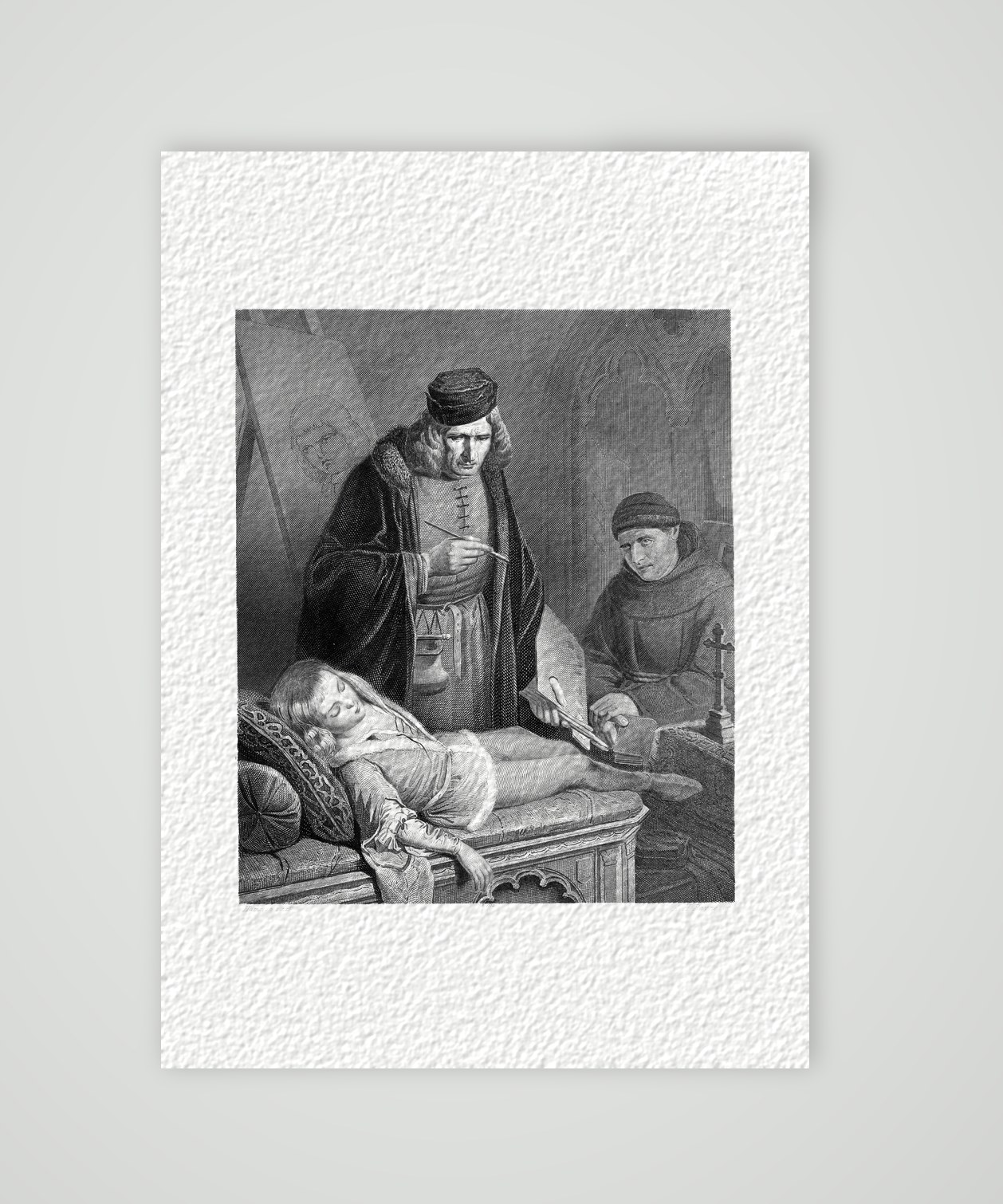 Des Vaters letzter Trost – Stahlstich, Kunstdruck auf Hahnemühle-Büttenpapier