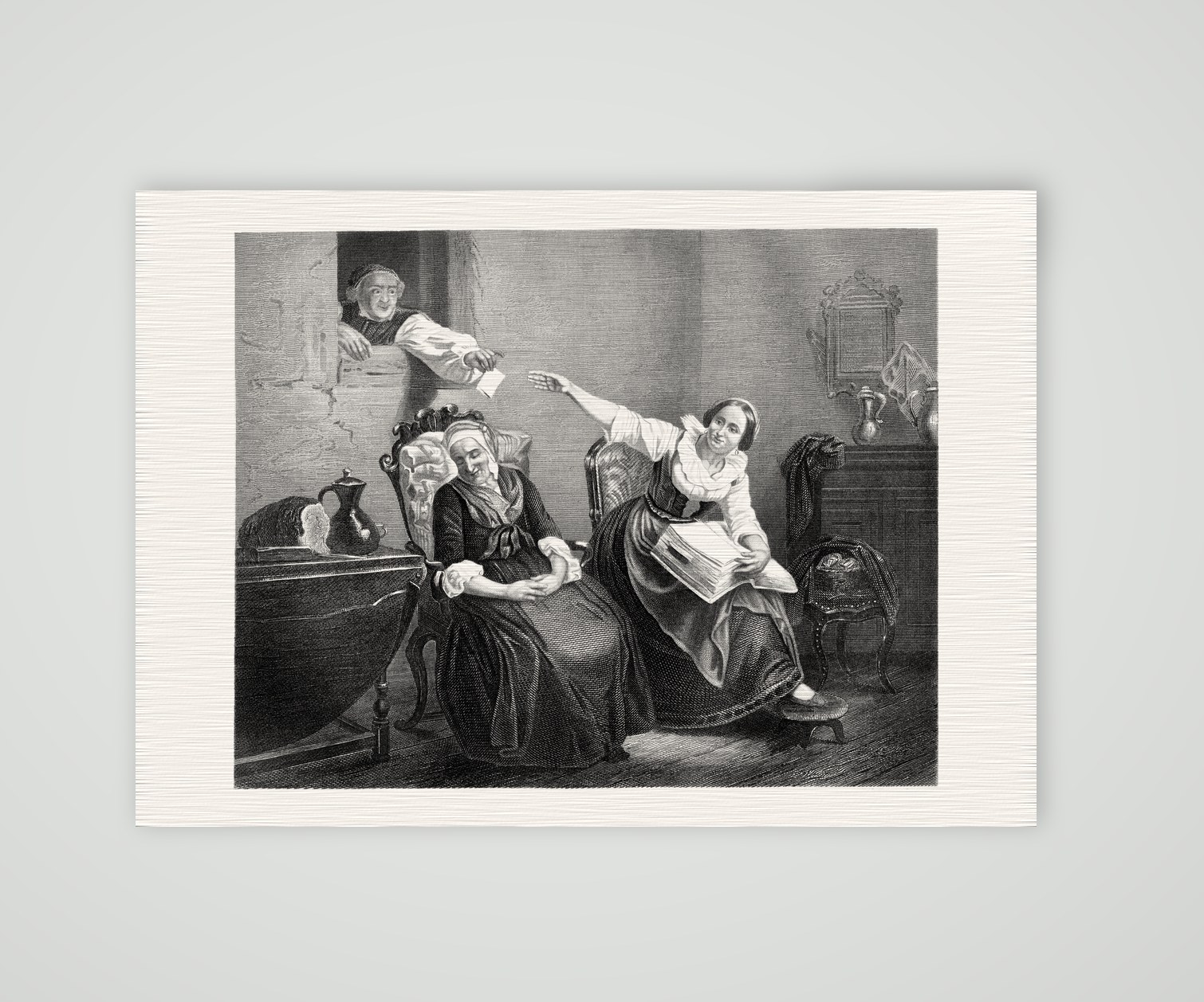 Die Bestellung – Stahlstich, Kunstdruck auf Leinenpapier