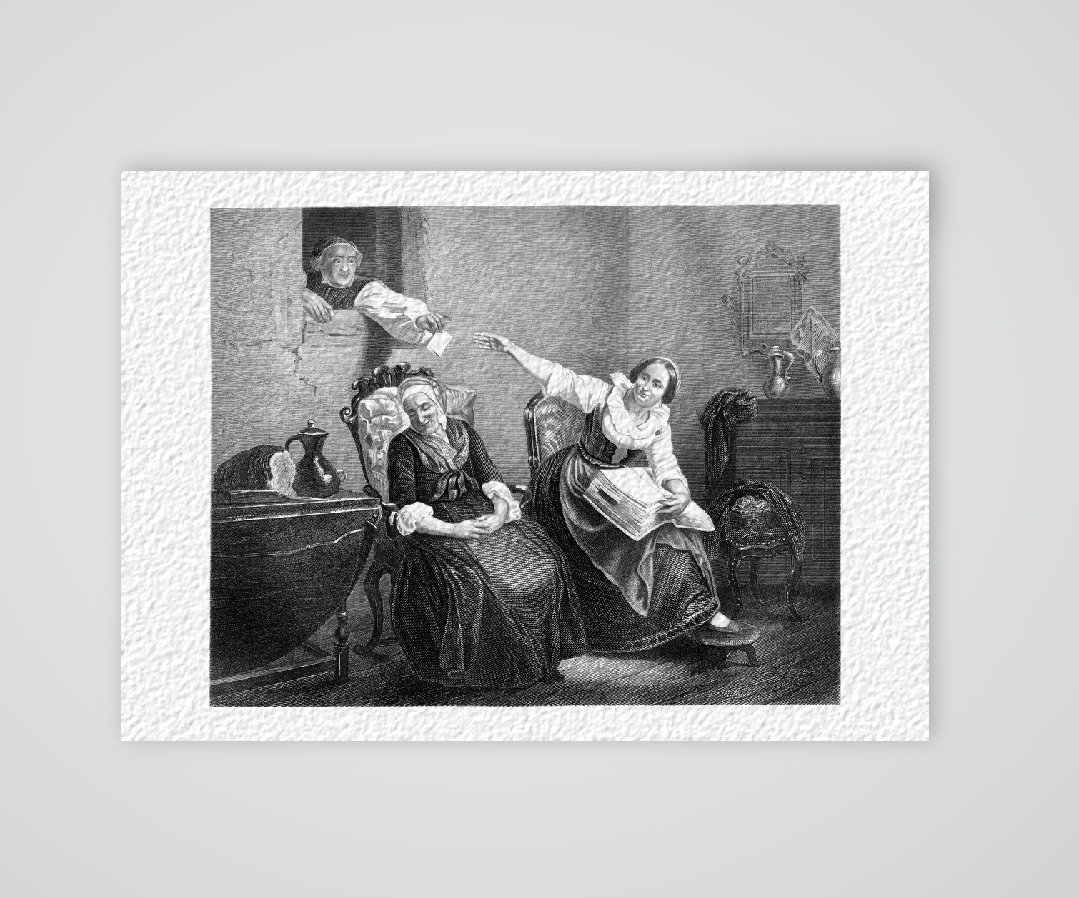 Die Bestellung – Stahlstich, Kunstdruck auf Hahnemühle-Büttenpapier