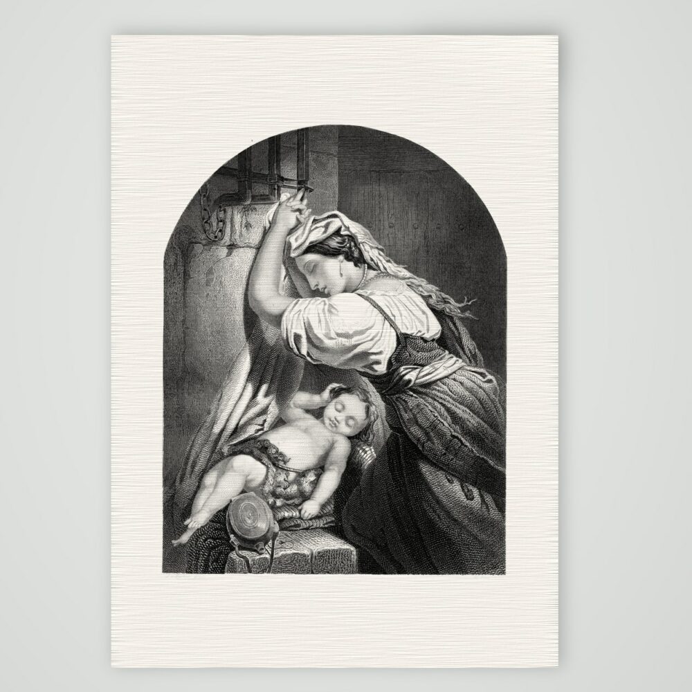 Diavolessa – Stahlstich, Kunstdruck auf Leinenpapier