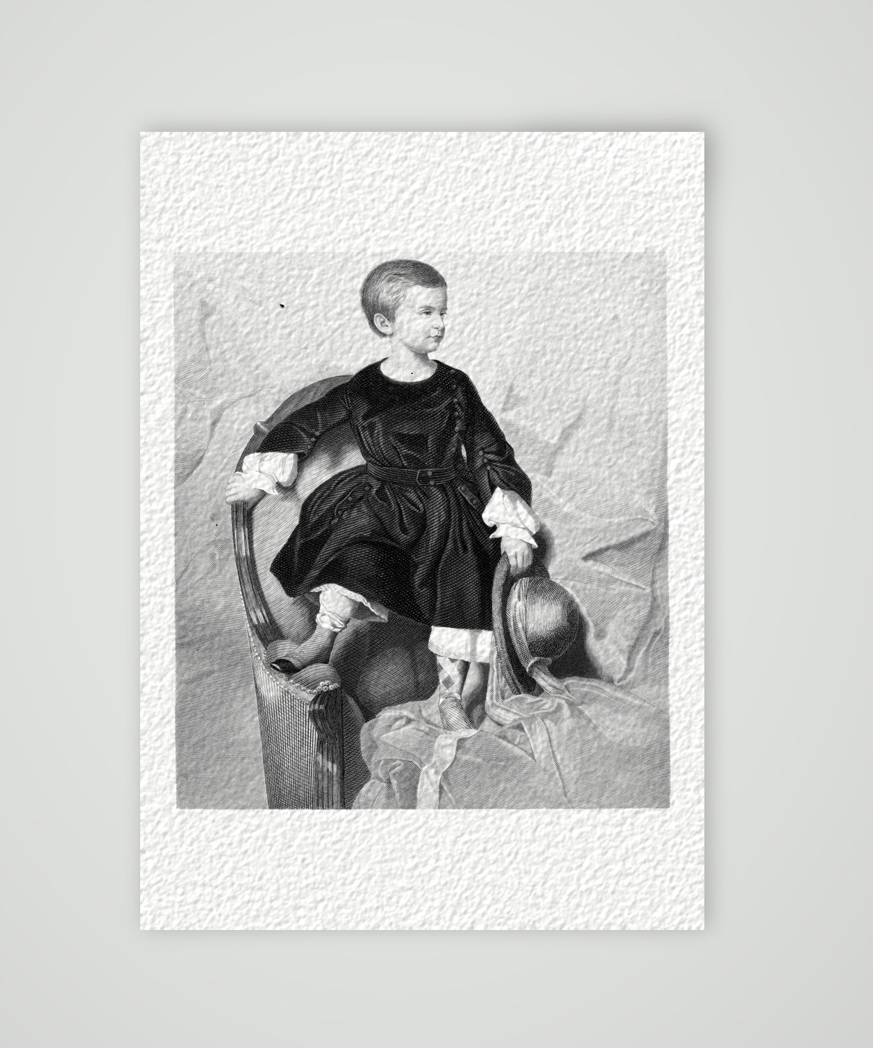 Lord Byron als Knabe – Stahlstich, Kunstdruck auf Hahnemühle-Büttenpapier
