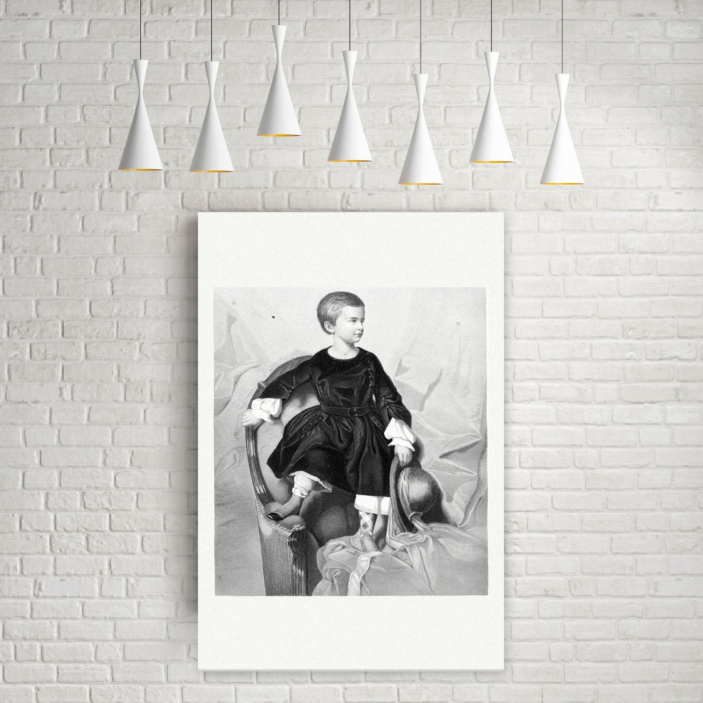 Lord Byron als Knabe – Stahlstich, Leinwanddruck auf Holzkeilrahmen an der Wand