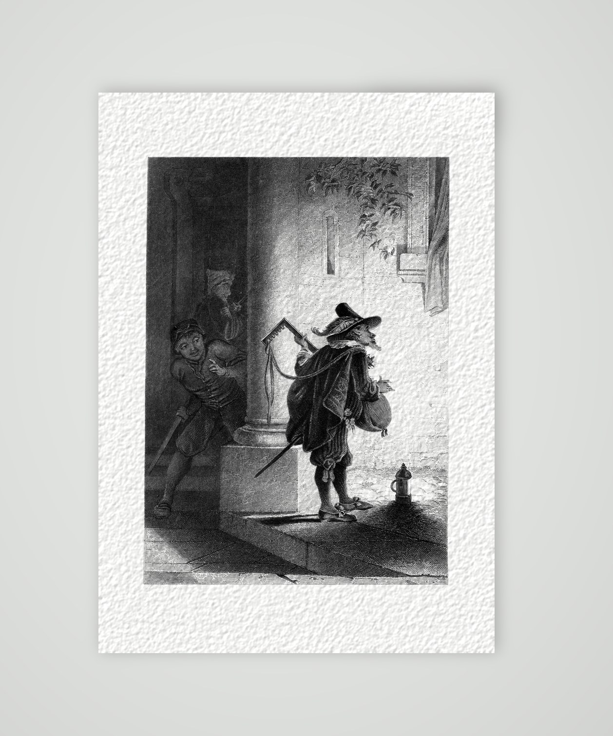 Die Serenade – Stahlstich, Kunstdruck auf Hahnemühle-Büttenpapier