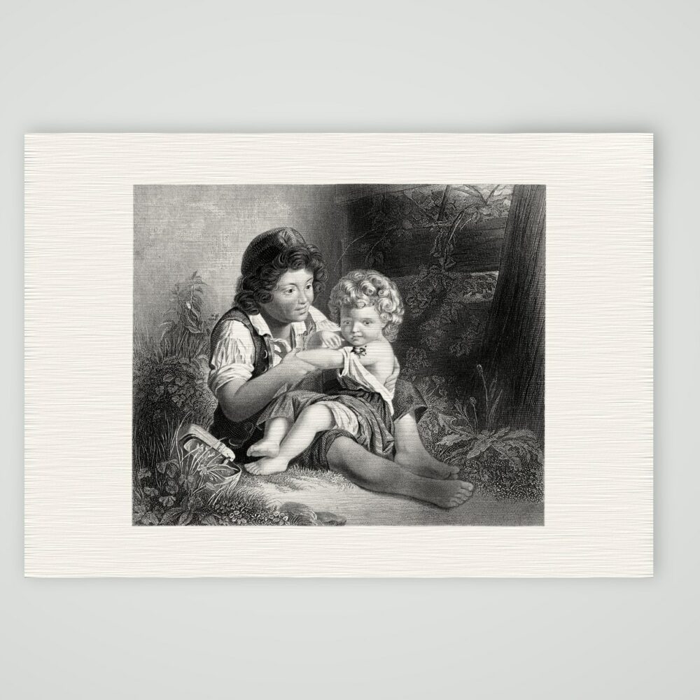 Der Käfersammler – Stahlstich, Kunstdruck auf Leinenpapier