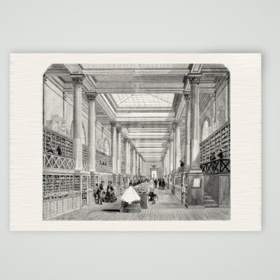 Paris, Mineraliengalerie des Naturkundemuseums – Stahlstich, Kunstdruck auf Leinenpapier