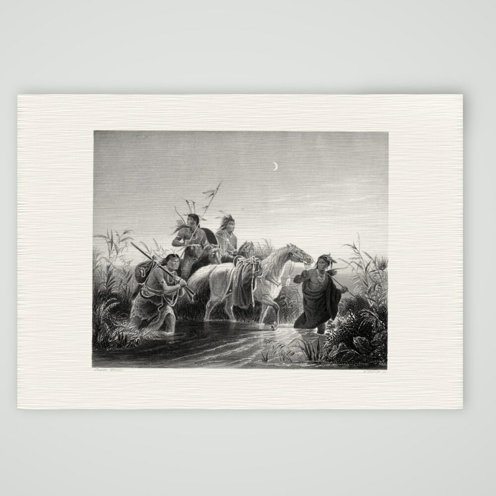Die Führer des Überfalls – Stahlstich, Kunstdruck auf Leinenpapier
