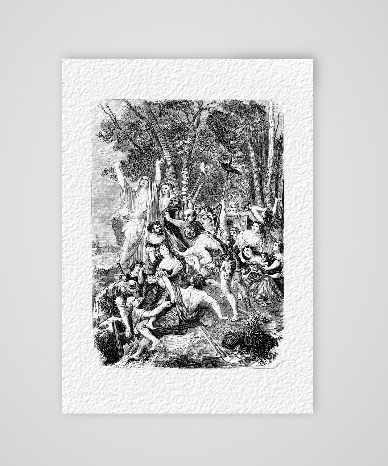 Der Tod der Minueia – Stahlstich, Kunstdruck auf Hahnemühle-Büttenpapier