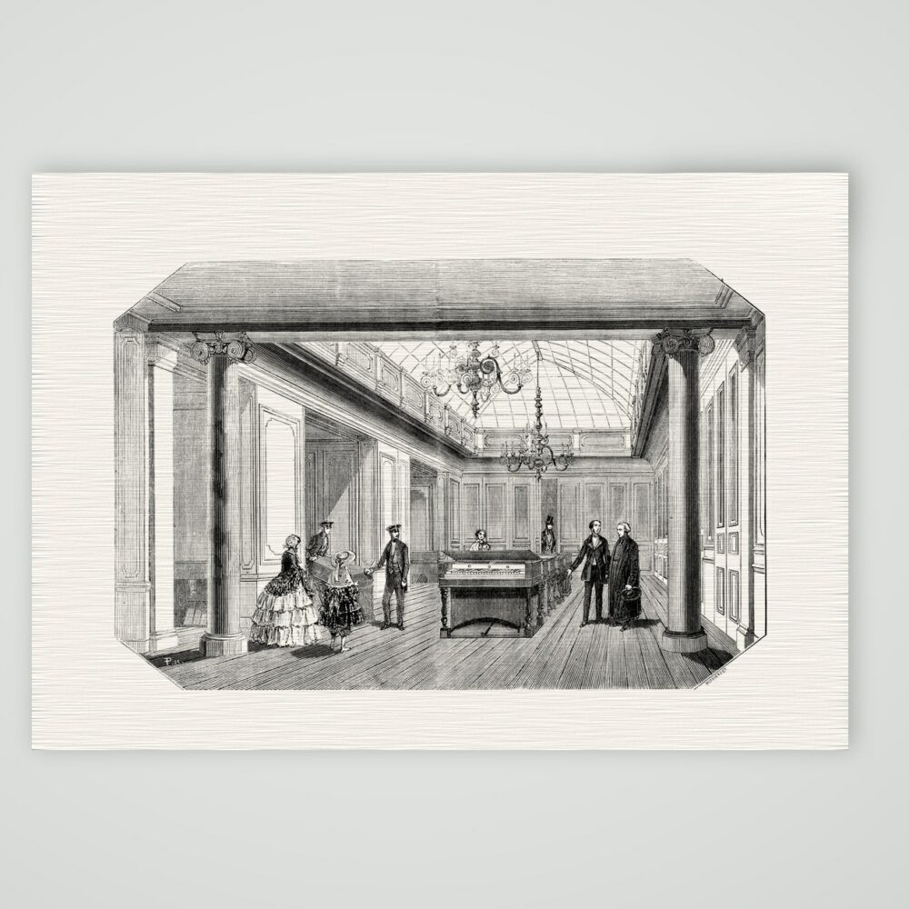 Paris, Verkaufssalon der Orgelfabrik Alexander – Stahlstich, Kunstdruck auf Leinenpapier