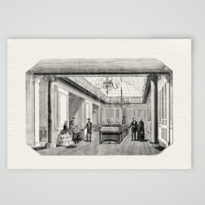 Paris, Verkaufssalon der Orgelfabrik Alexander – Stahlstich, Kunstdruck auf Leinenpapier