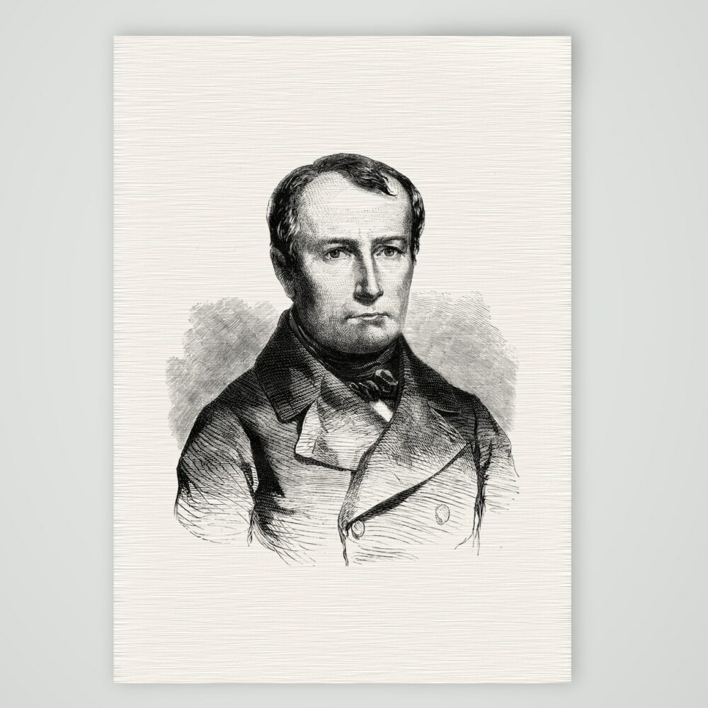 Paul Delaroche, Maler – Stahlstich, Kunstdruck auf Leinenpapier