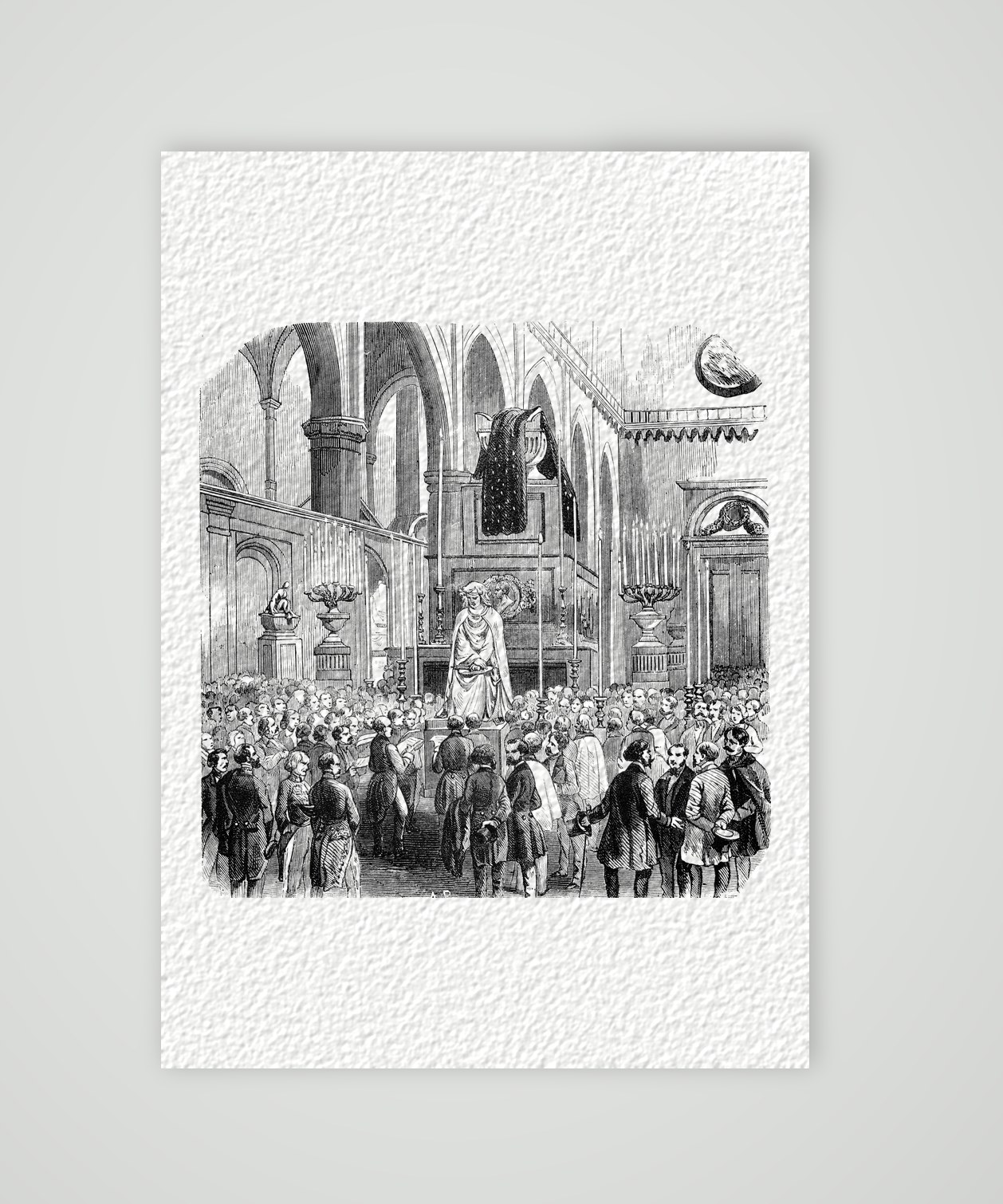 Florenz, Leichenfeier in Santa Croce – Stahlstich, Kunstdruck auf Hahnemühle-Büttenpapier