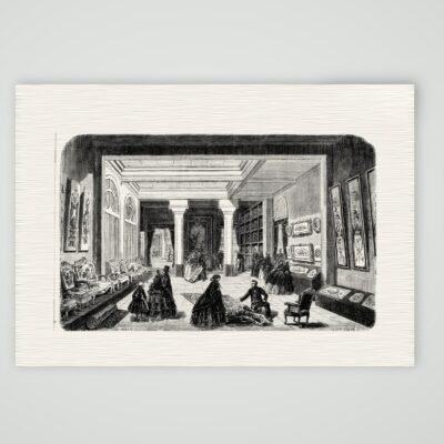 Paris, Ausstellung von Tapisseriewaren – Stahlstich, Kunstdruck auf Leinenpapier