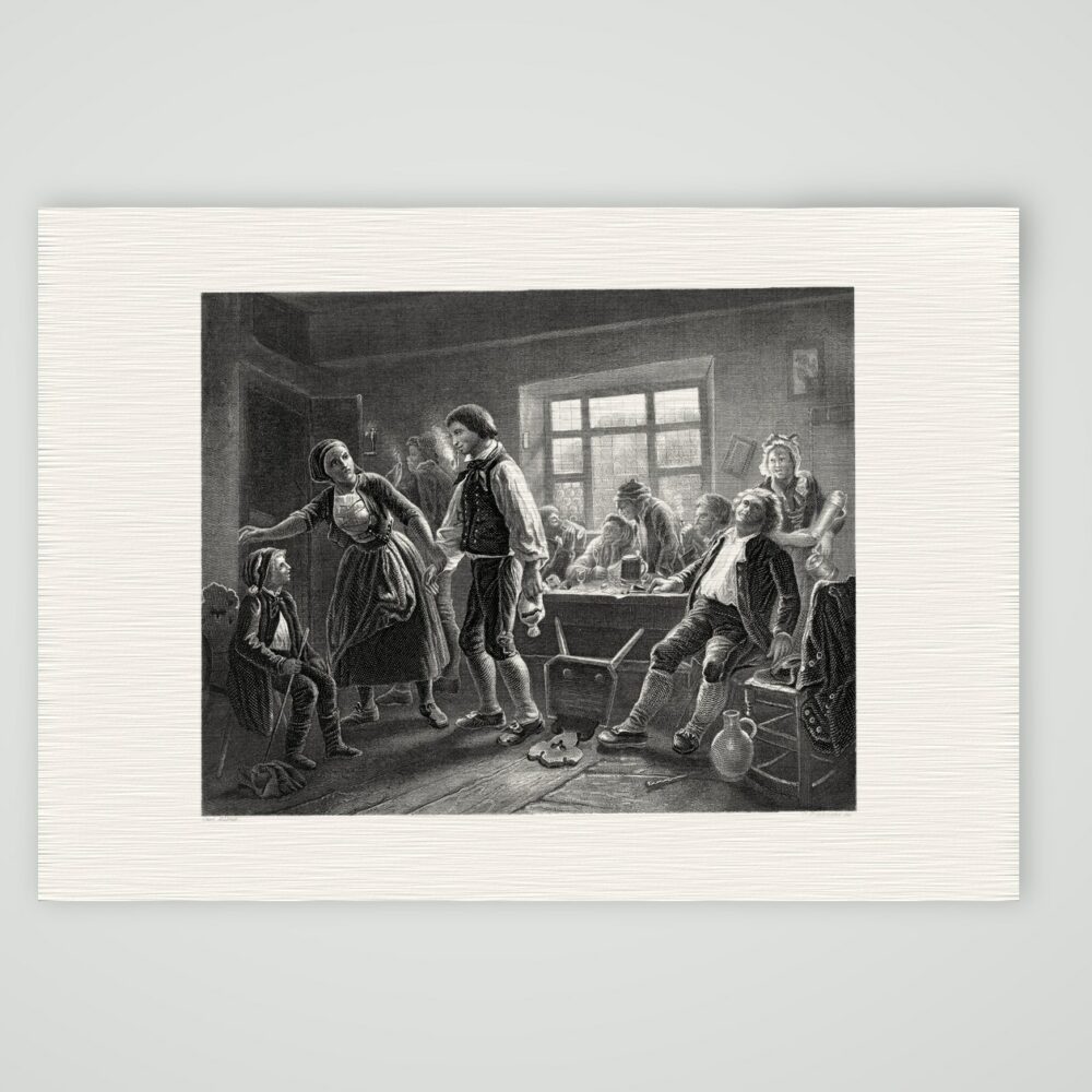 Die Heimführung – Stahlstich, Kunstdruck auf Leinenpapier