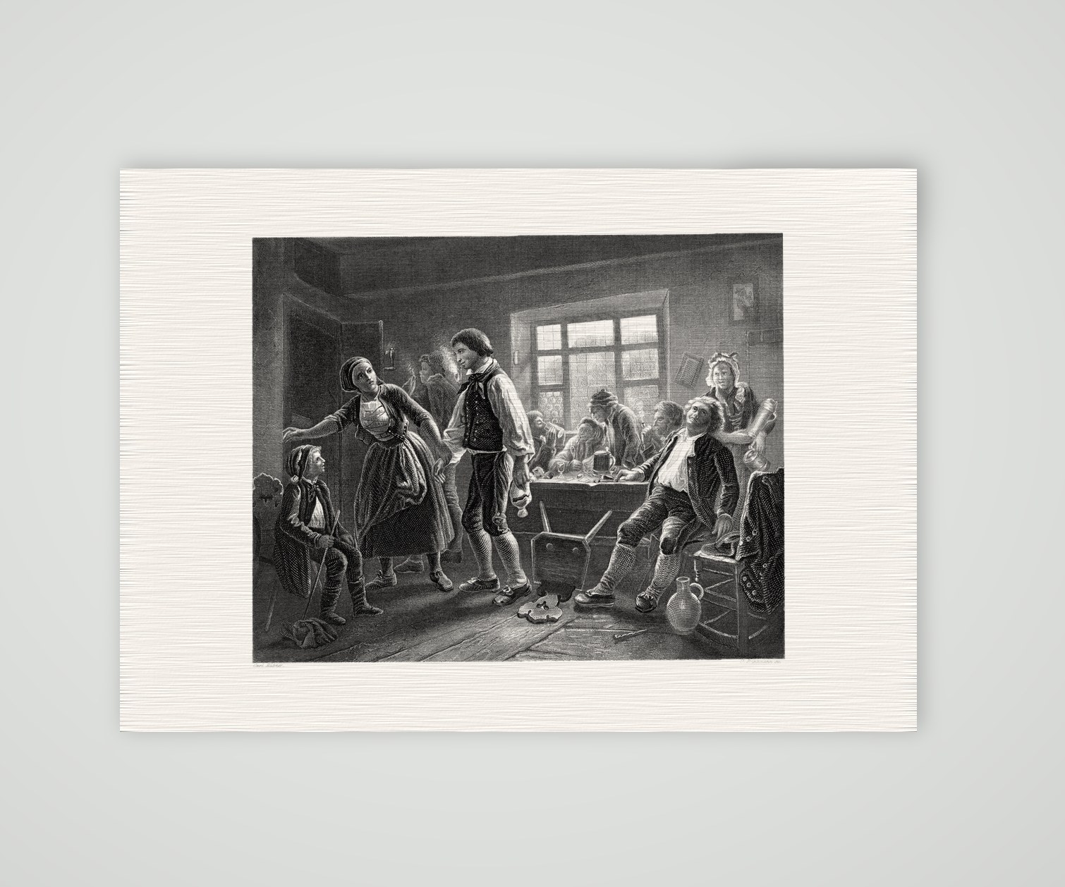 Die Heimführung – Stahlstich, Kunstdruck auf Leinenpapier