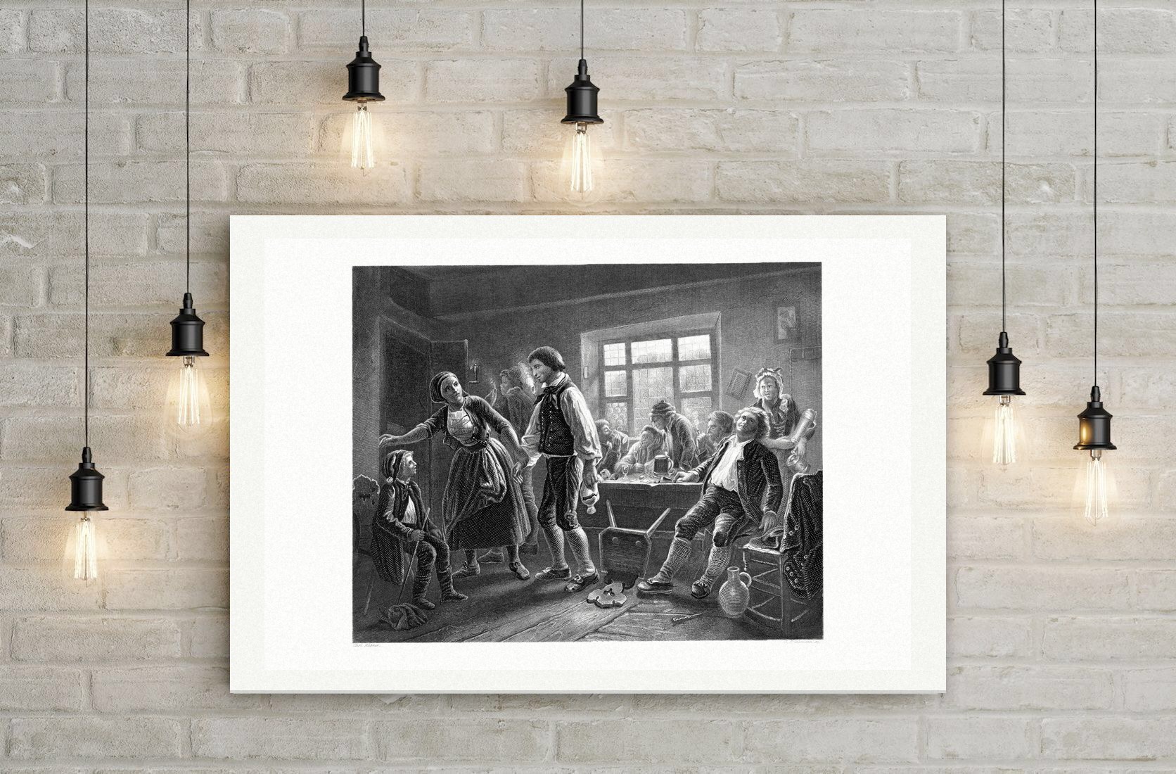 Die Heimführung – Stahlstich, Leinwanddruck auf Holzkeilrahmen an der Wand