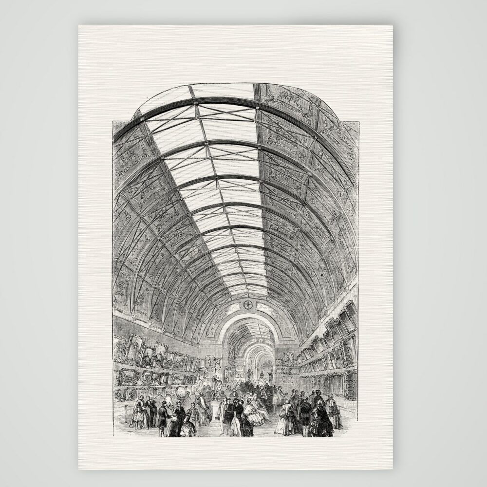 Manchester, Galerie des Ausstellungspalastes – Stahlstich, Kunstdruck auf Leinenpapier