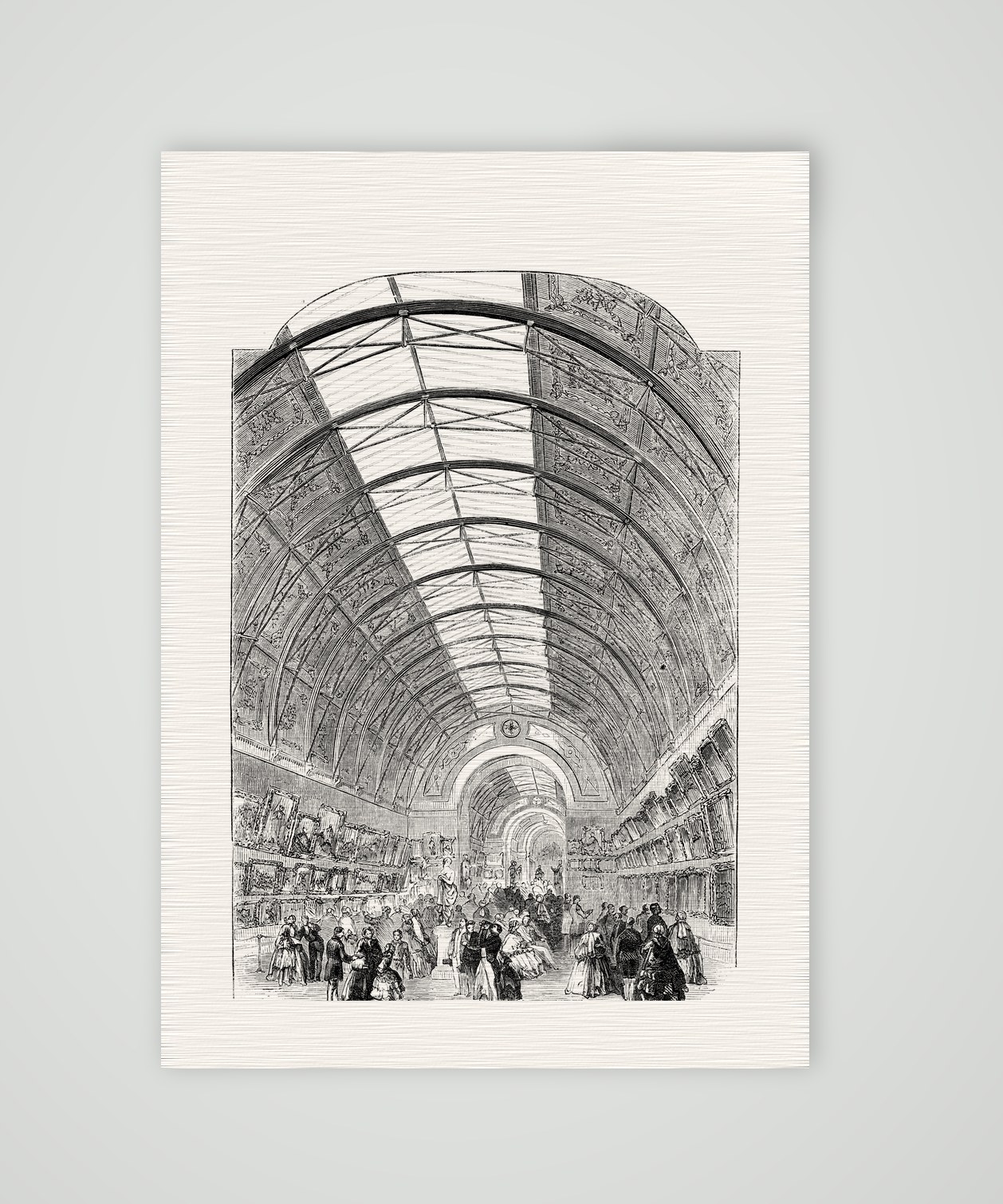 Manchester, Galerie des Ausstellungspalastes – Stahlstich, Kunstdruck auf Leinenpapier