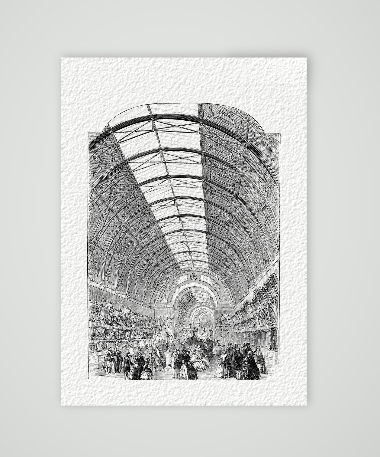 Manchester, Galerie des Ausstellungspalastes – Stahlstich, Kunstdruck auf Hahnemühle-Büttenpapier
