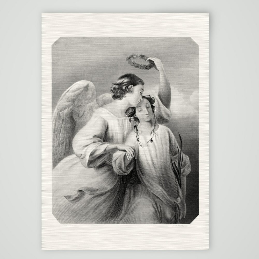 Sieg und Frieden – Stahlstich, Kunstdruck auf Leinenpapier