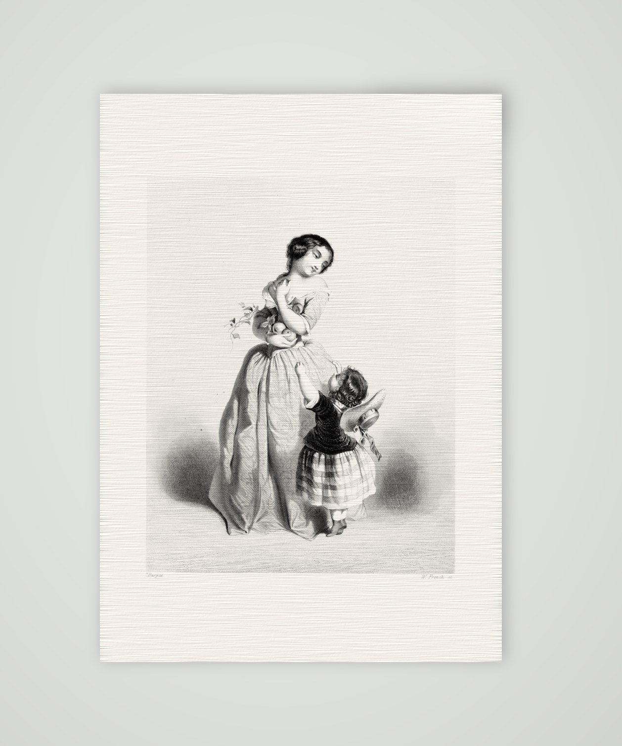 Die kleine Eva – Stahlstich, Kunstdruck auf Leinenpapier