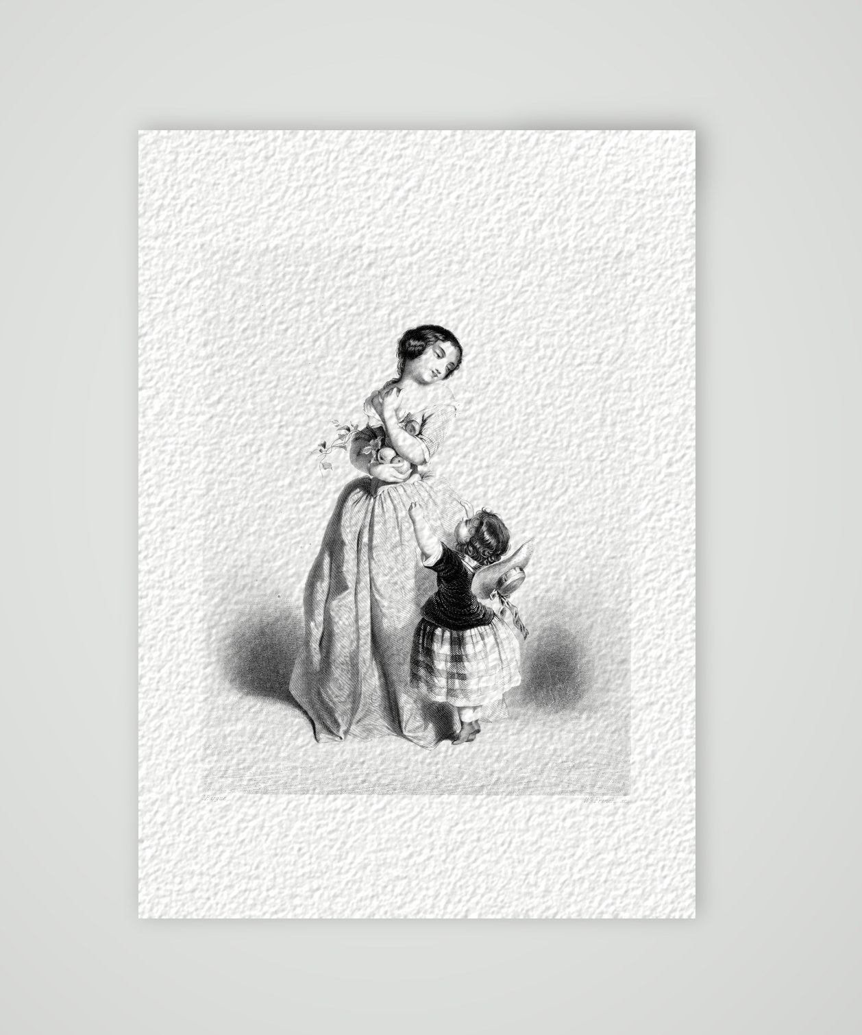 Die kleine Eva – Stahlstich, Kunstdruck auf Hahnemühle-Büttenpapier