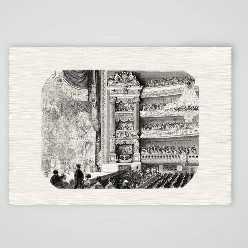 Straßburg, der Schauspielsaal – Stahlstich, Kunstdruck auf Leinenpapier