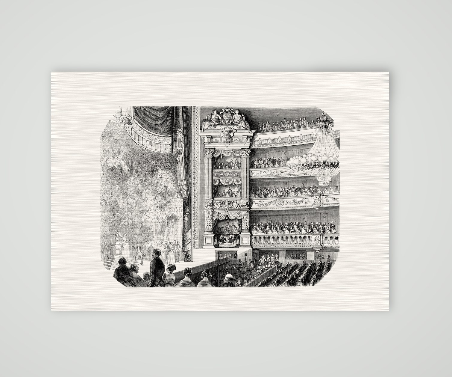 Straßburg, der Schauspielsaal – Stahlstich, Kunstdruck auf Leinenpapier