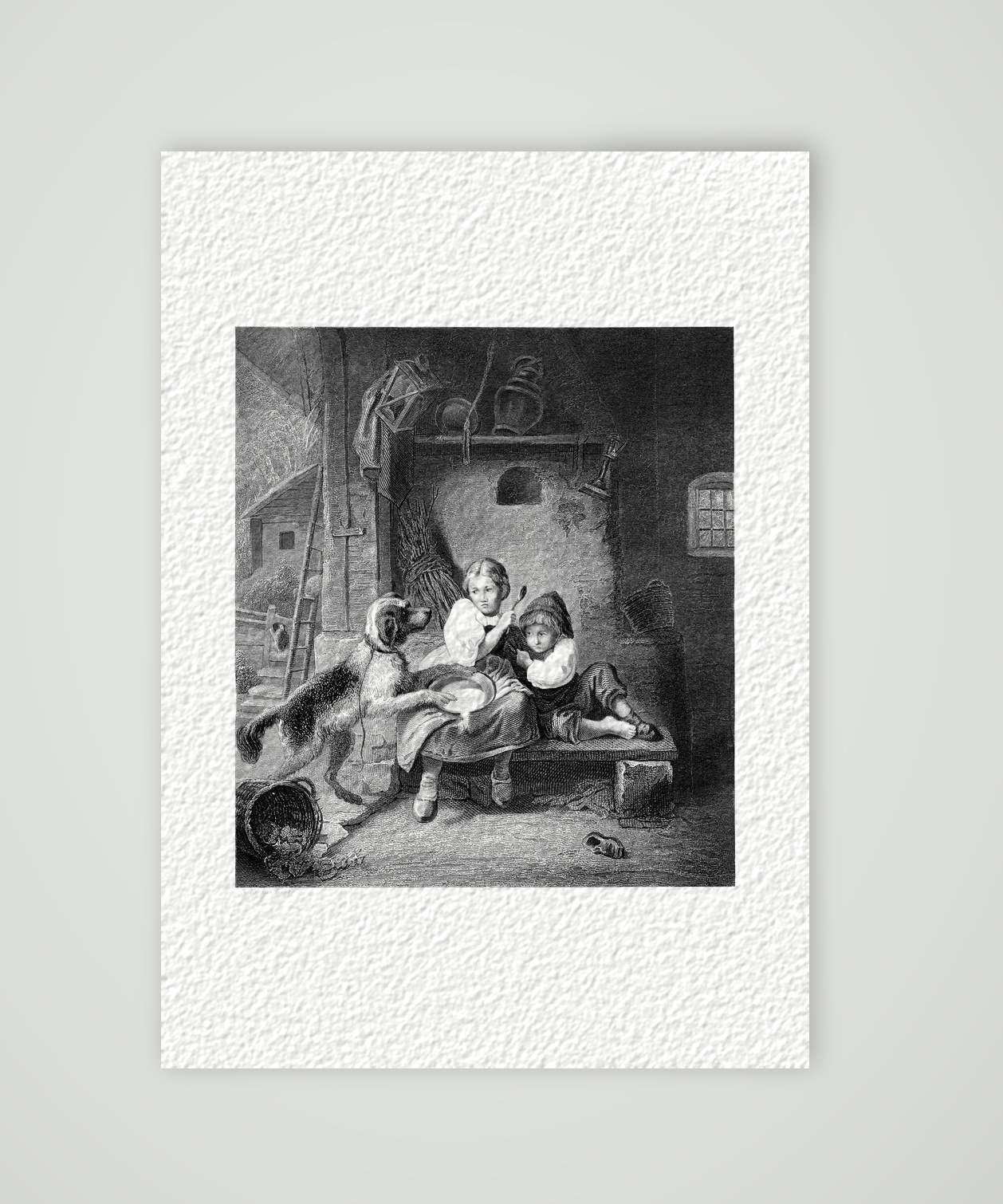Der ungebetene Gast – Stahlstich, Kunstdruck auf Hahnemühle-Büttenpapier