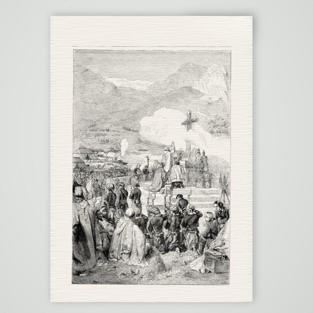 Messe in der Kabylei – Stahlstich, Kunstdruck auf Leinenpapier