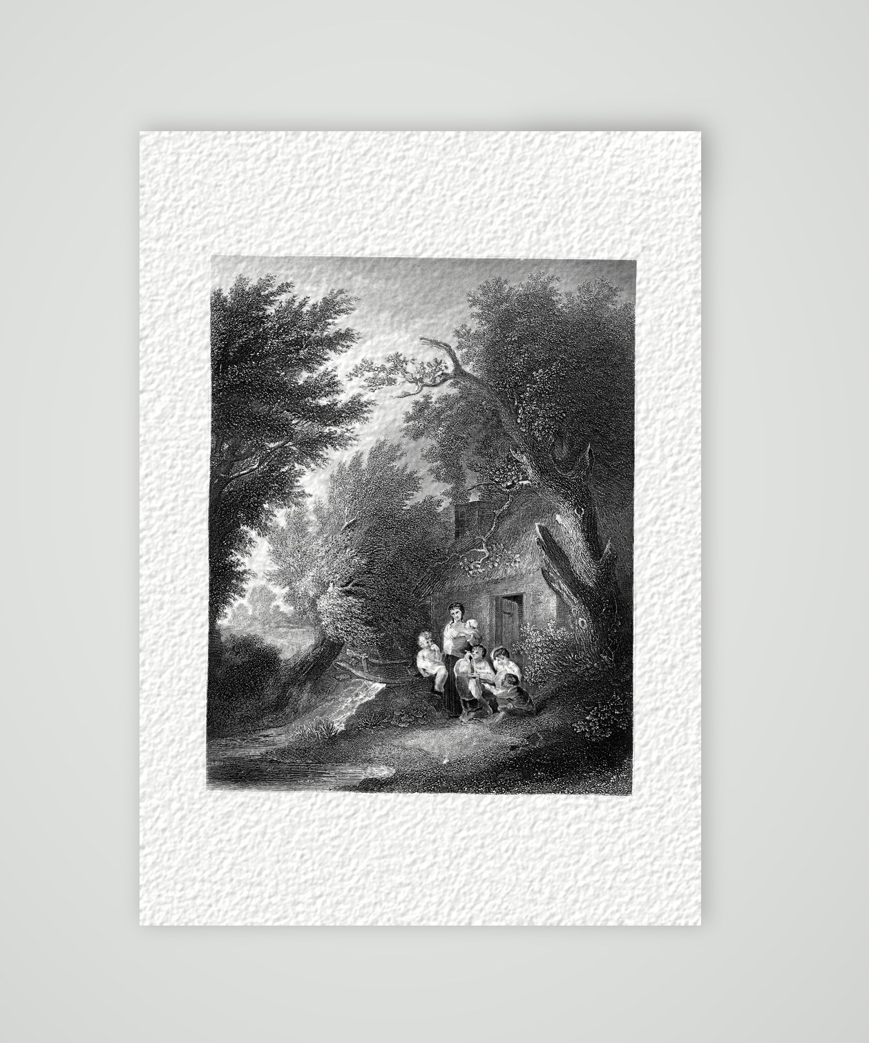 Die Wohnung im Walde – Stahlstich, Kunstdruck auf Hahnemühle-Büttenpapier