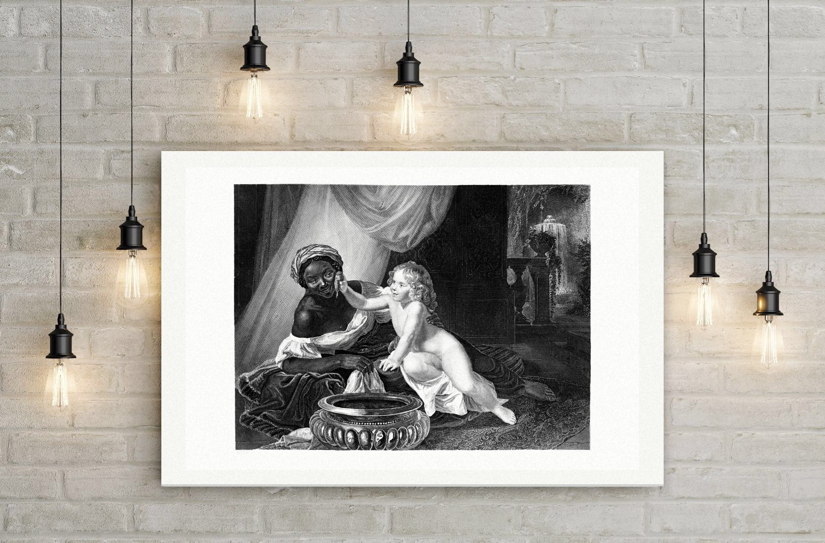 Juditha – Mutter und Kind – Stahlstich, Leinwanddruck auf Holzkeilrahmen an der Wand