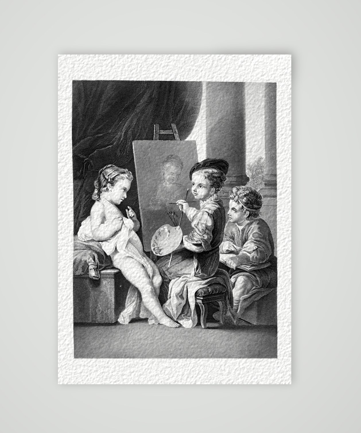 Der junge Maler – Stahlstich, Kunstdruck auf Hahnemühle-Büttenpapier