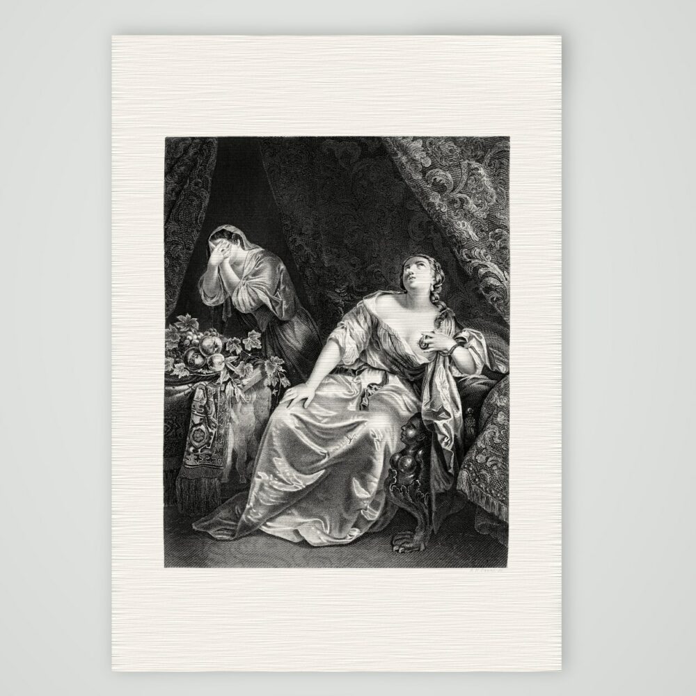 Cleopatra – Stahlstich, Kunstdruck auf Leinenpapier