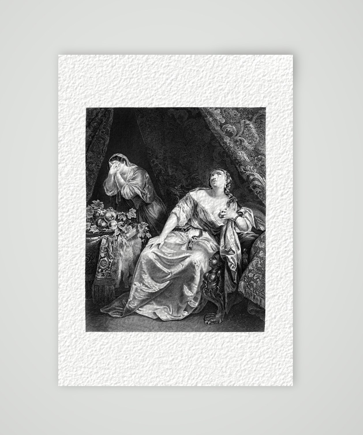 Cleopatra – Stahlstich, Kunstdruck auf Hahnemühle-Büttenpapier