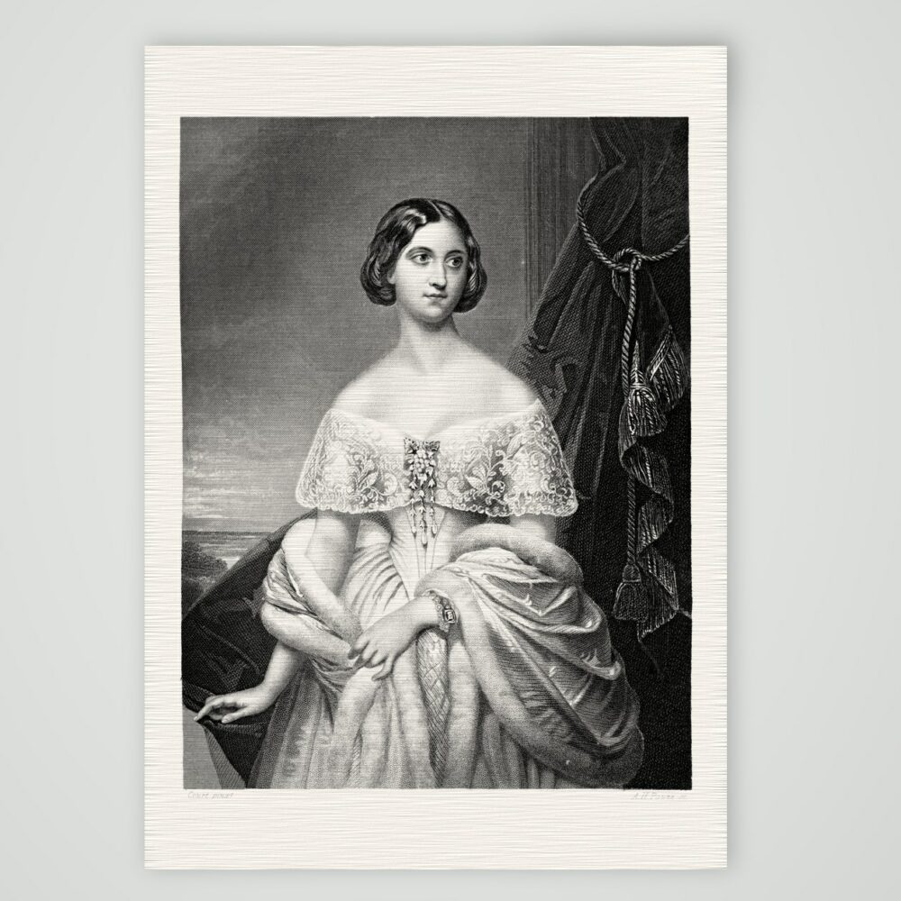 Bertha – Bildnis – Stahlstich, Kunstdruck auf Leinenpapier
