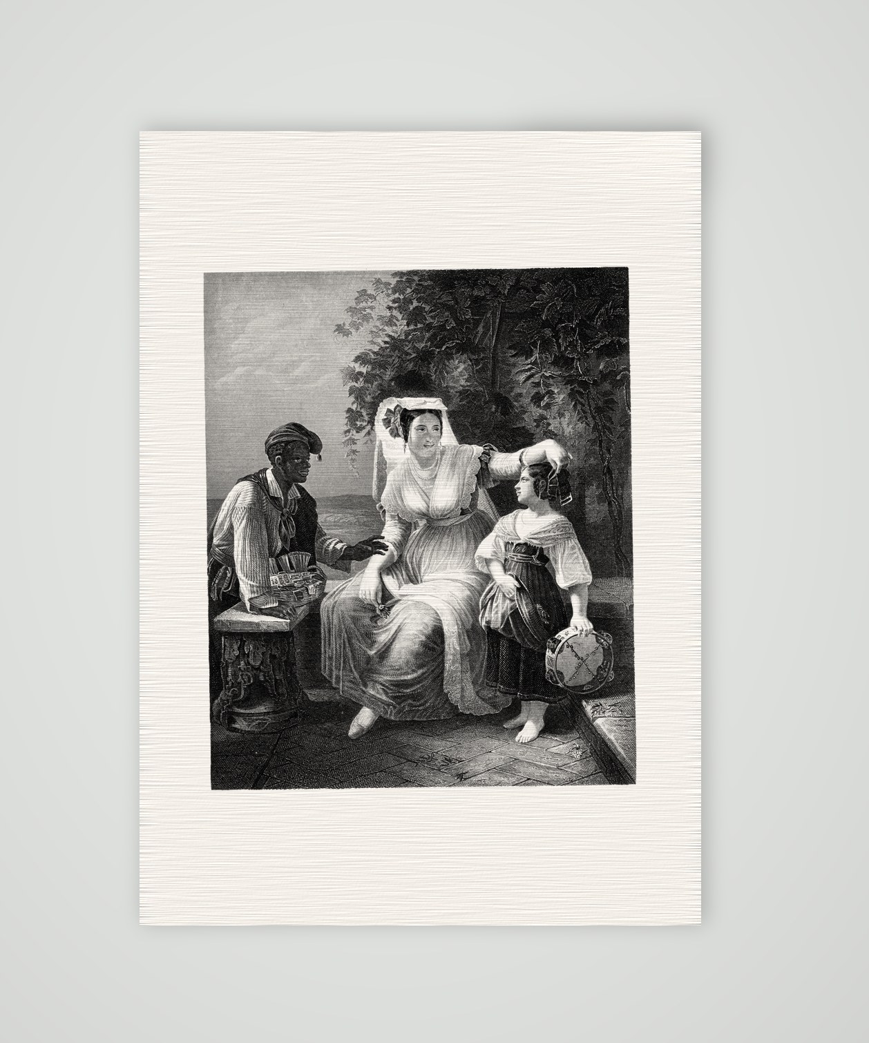 Der Tabulettkrämer – Stahlstich, Kunstdruck auf Leinenpapier