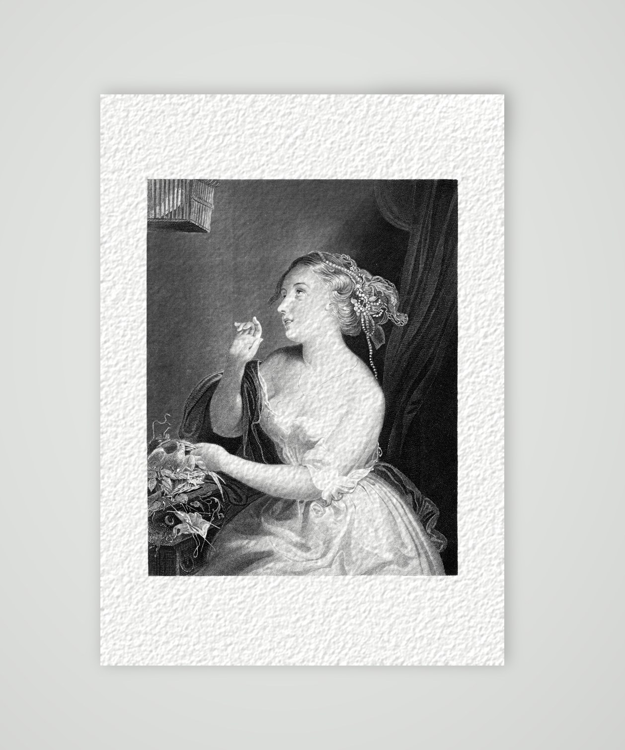 Das Täubchen von Amsterdam – Stahlstich, Kunstdruck auf Hahnemühle-Büttenpapier