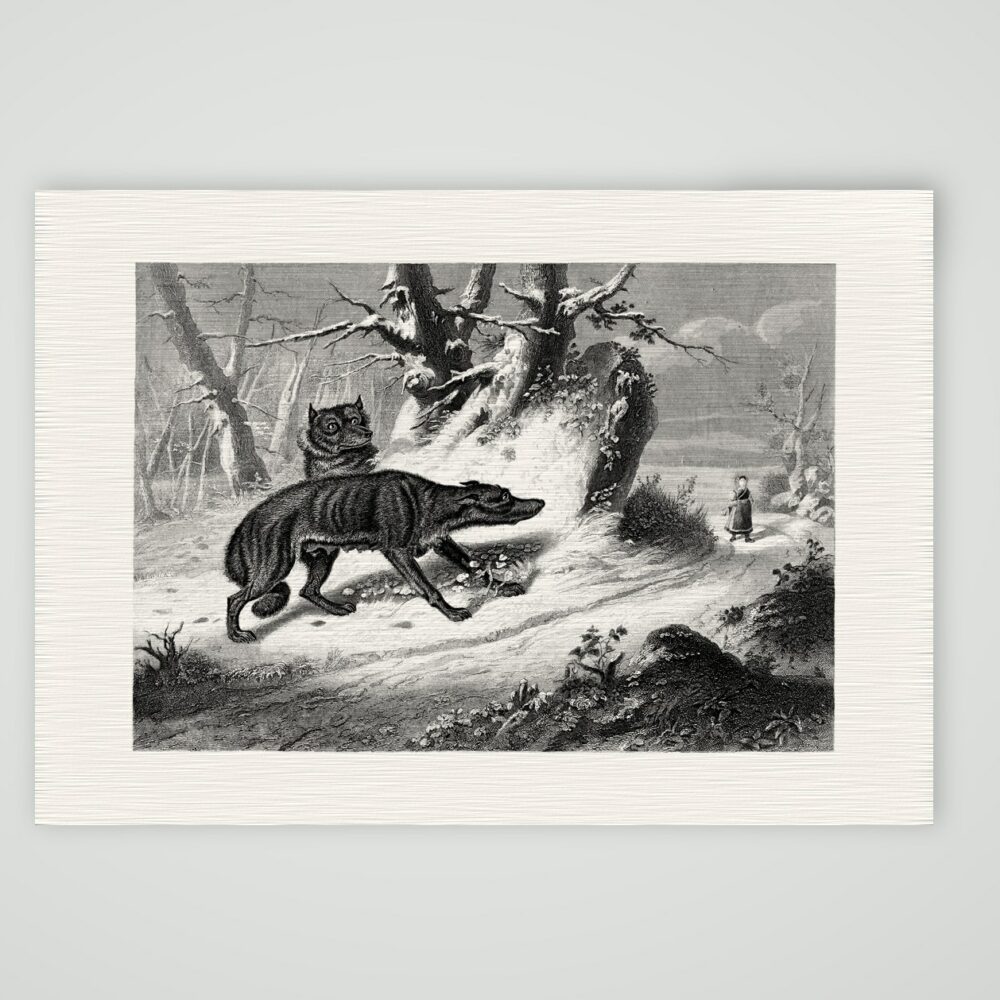 Der Wolfspass – Stahlstich, Kunstdruck auf Leinenpapier