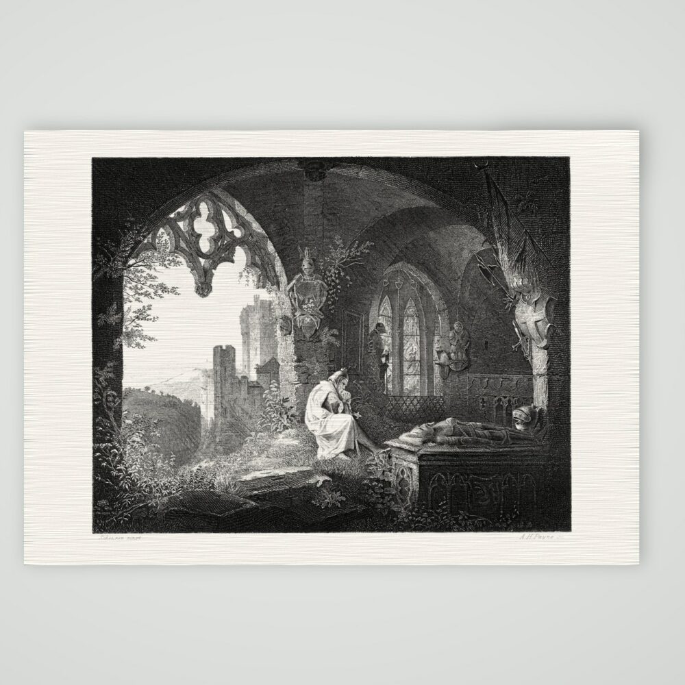 Die Ahnengruft – Stahlstich, Kunstdruck auf Leinenpapier