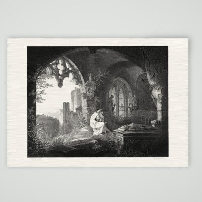 Die Ahnengruft – Stahlstich, Kunstdruck auf Leinenpapier