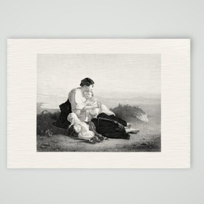 Die Schifferin – Stahlstich, Kunstdruck auf Leinenpapier