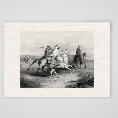 Wandernde Araber – Stahlstich, Kunstdruck auf Leinenpapier
