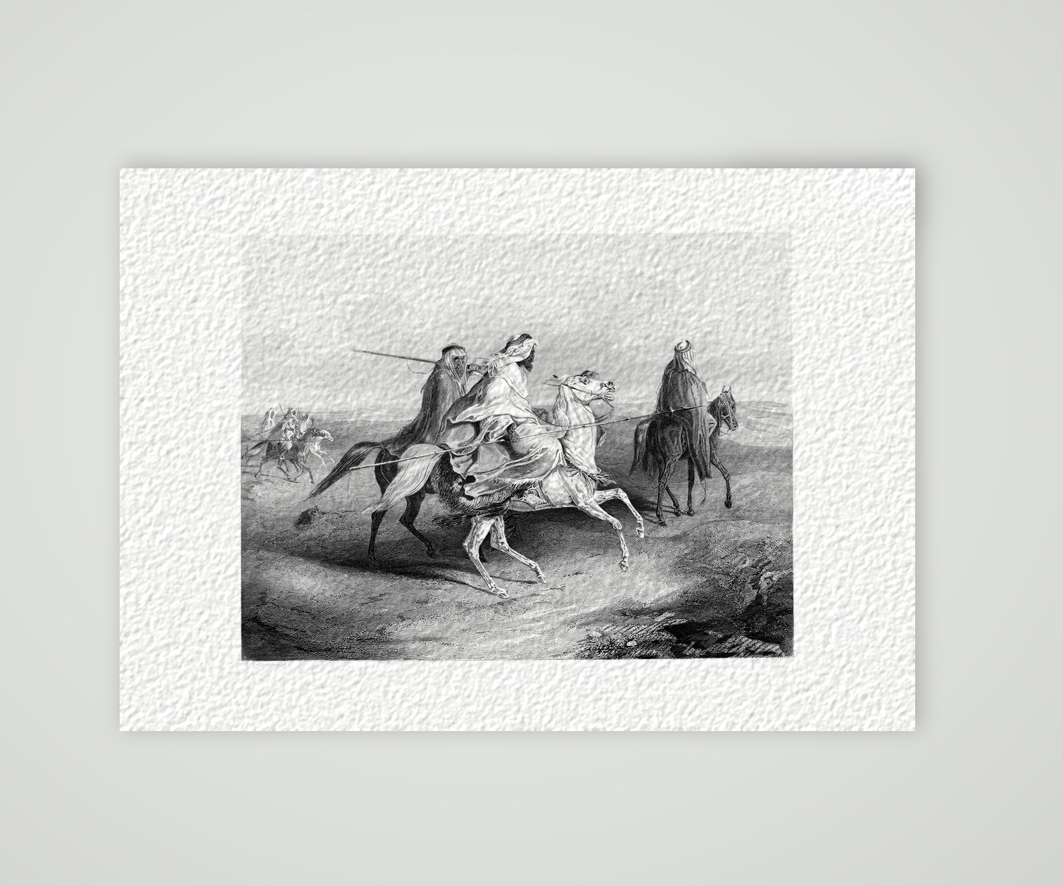 Wandernde Araber – Stahlstich, Kunstdruck auf Hahnemühle-Büttenpapier