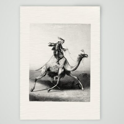 Die Wüstenpost – Stahlstich, Kunstdruck auf Leinenpapier