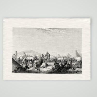 Ibrahim Paschas Lager – Stahlstich, Kunstdruck auf Leinenpapier