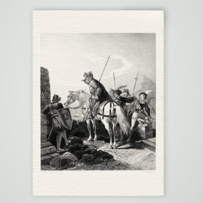 Eppelein von Gailingen – der Wagen – Stahlstich, Kunstdruck auf Leinenpapier
