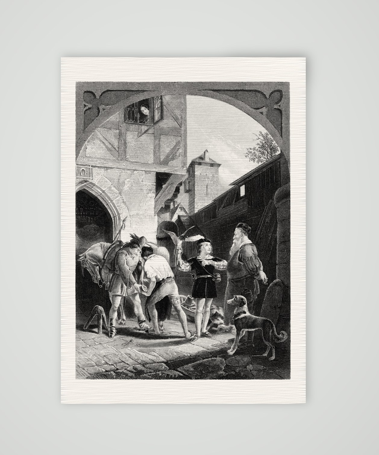 Eppelein von Gailingen – die Schmiede – Stahlstich, Kunstdruck auf Leinenpapier